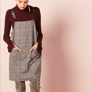 glen plaid overall dress